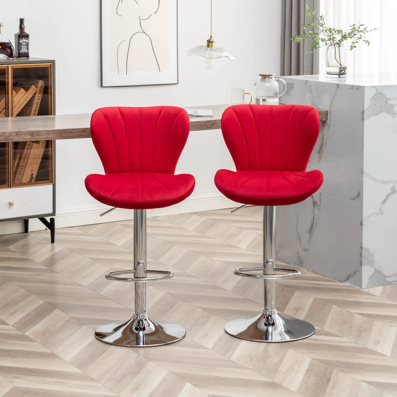 Ellston Upholstered Adjustable Swivel Barstools by HouseOfZazla