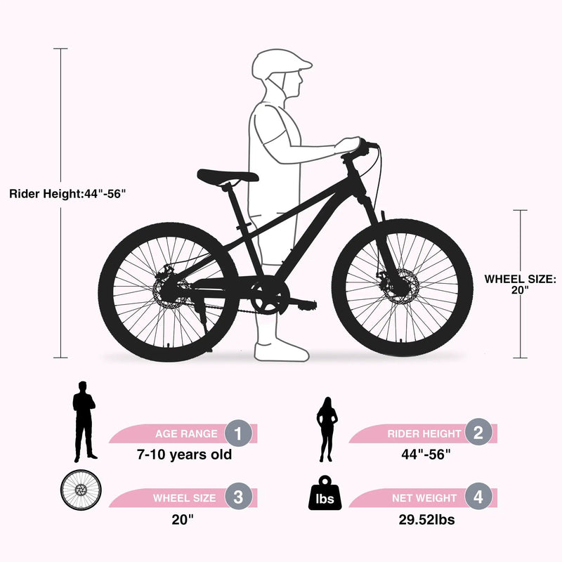 ZUKKA 20 Inch Mountain Bike for Ages 7-10 by HouseOfZazla