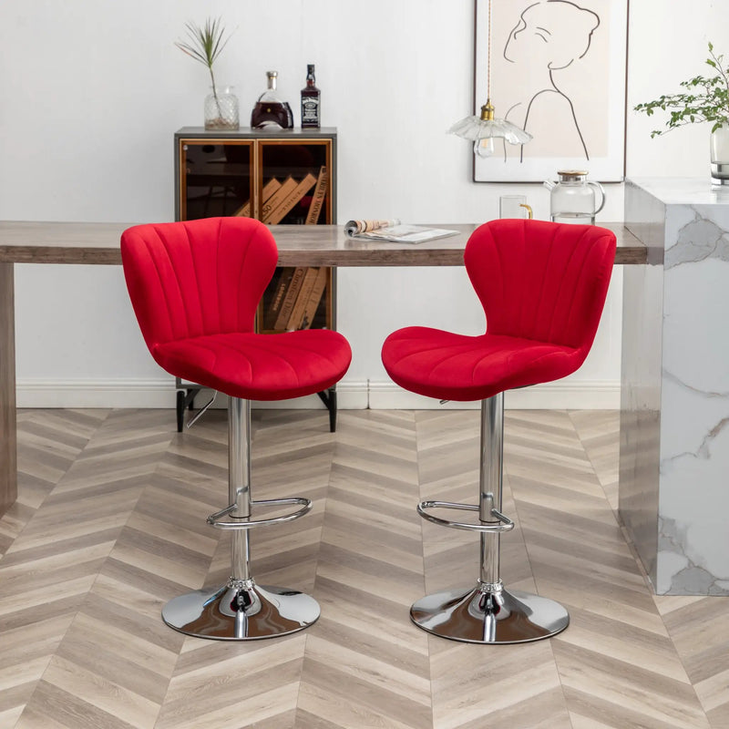Ellston Upholstered Adjustable Swivel Barstools by HouseOfZazla