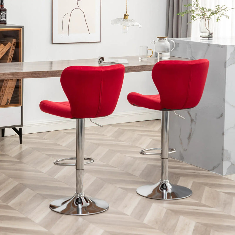 Ellston Upholstered Adjustable Swivel Barstools by HouseOfZazla