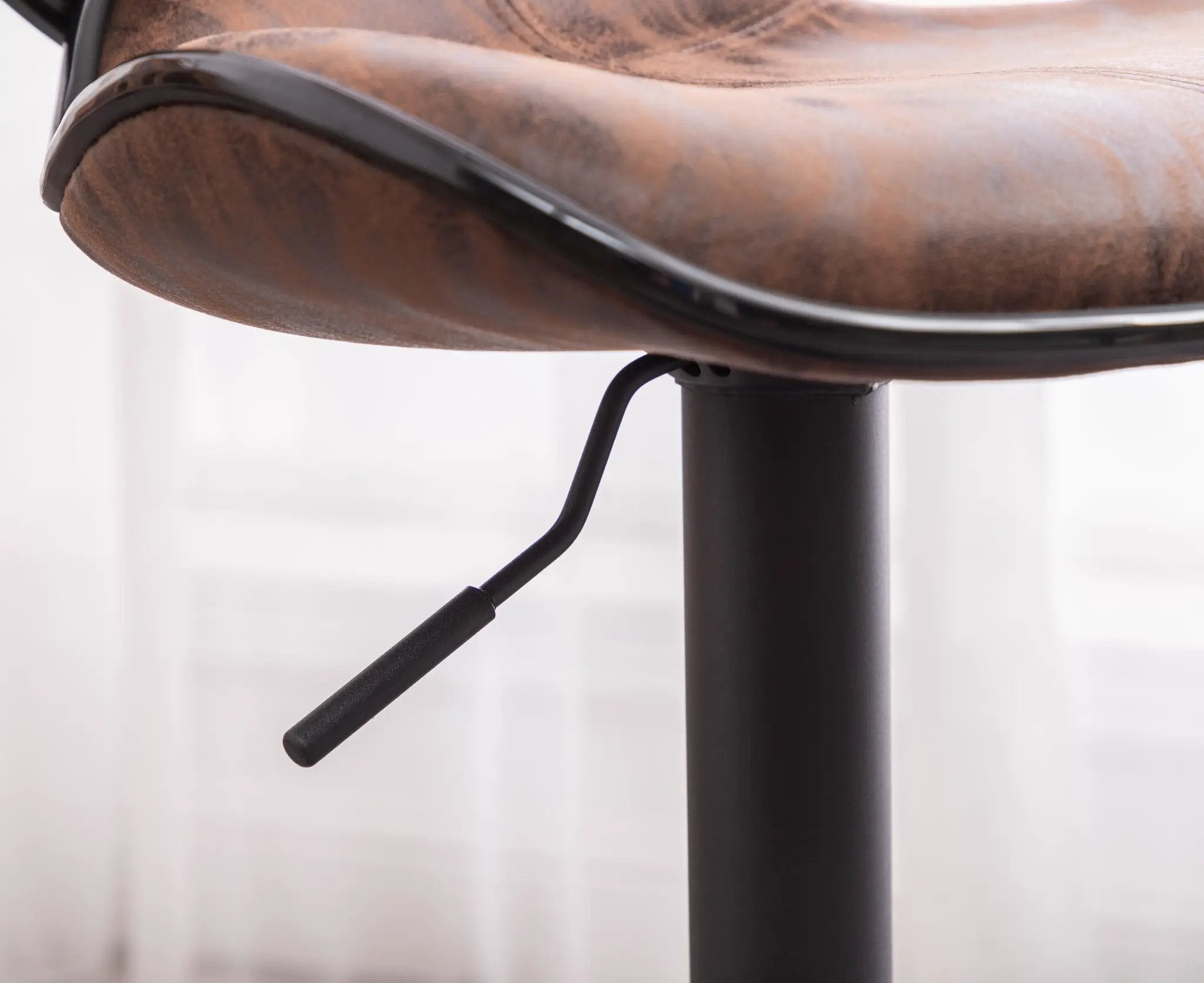 Masaccio Weathered Upholstery Airlift Adjustable Swivel Barstool by HouseOfZazla