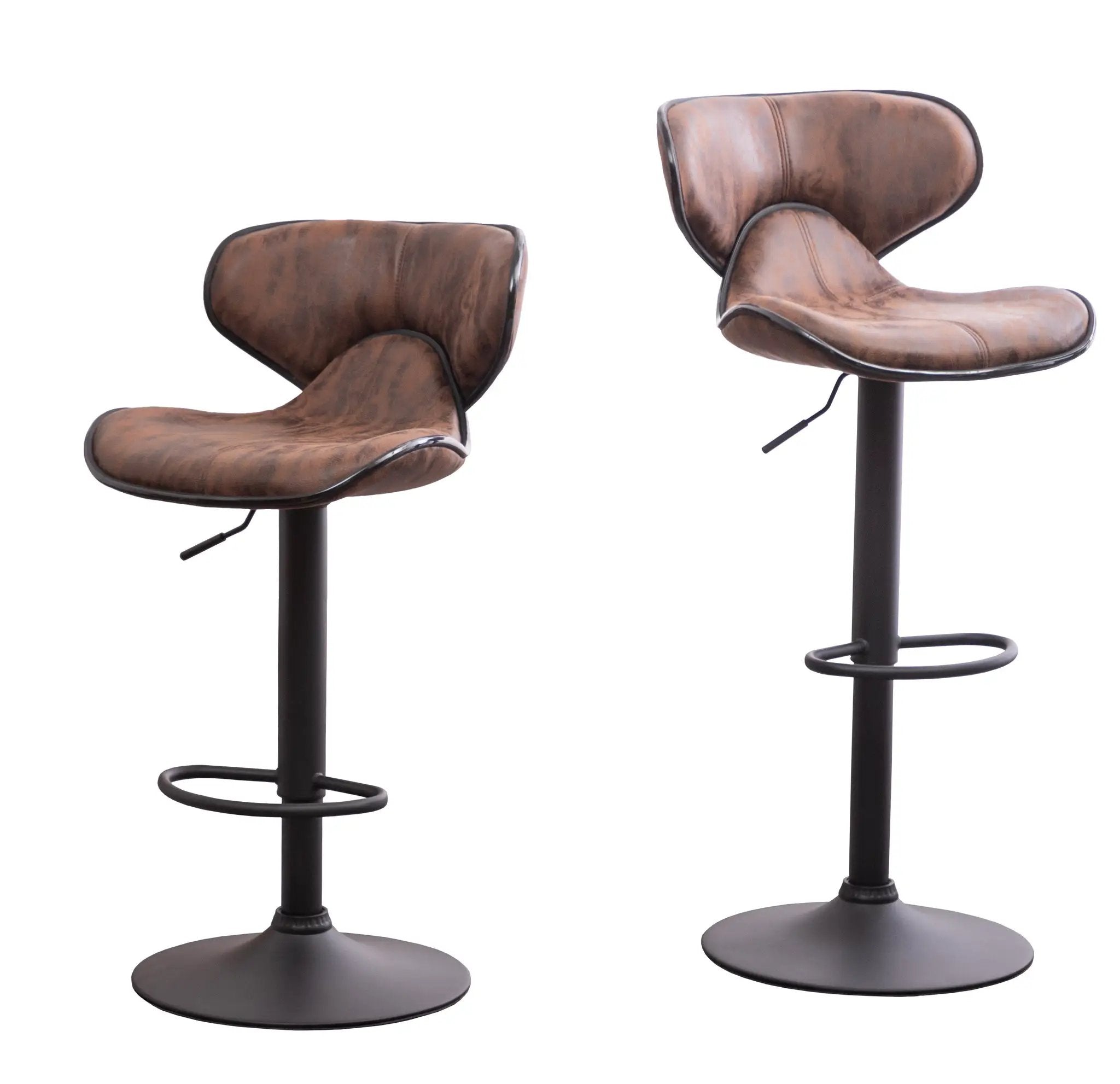 Masaccio Weathered Upholstery Airlift Adjustable Swivel Barstool by HouseOfZazla
