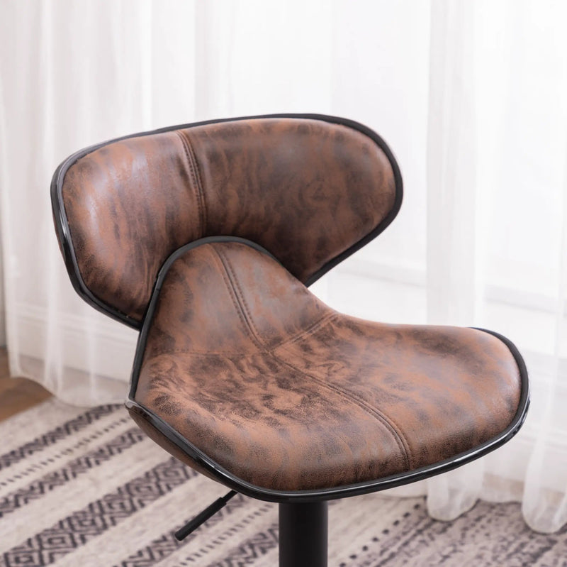 Masaccio Weathered Upholstery Airlift Adjustable Swivel Barstool by HouseOfZazla