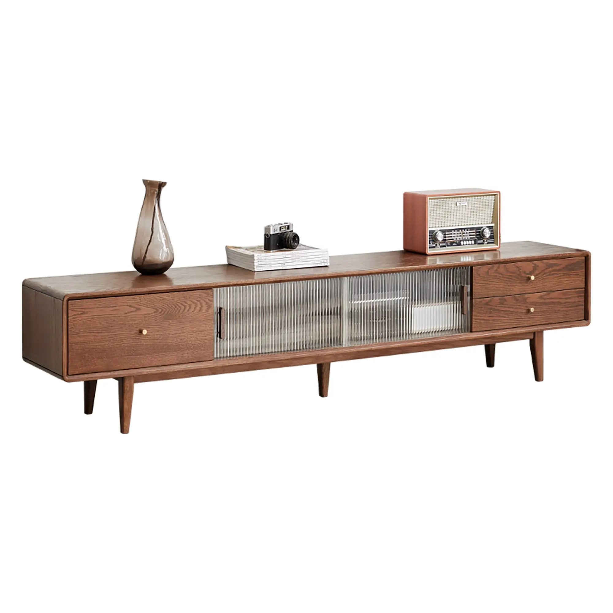 Walnut Color North America A Grade Solid TV Cabinet by HouseOfZazla