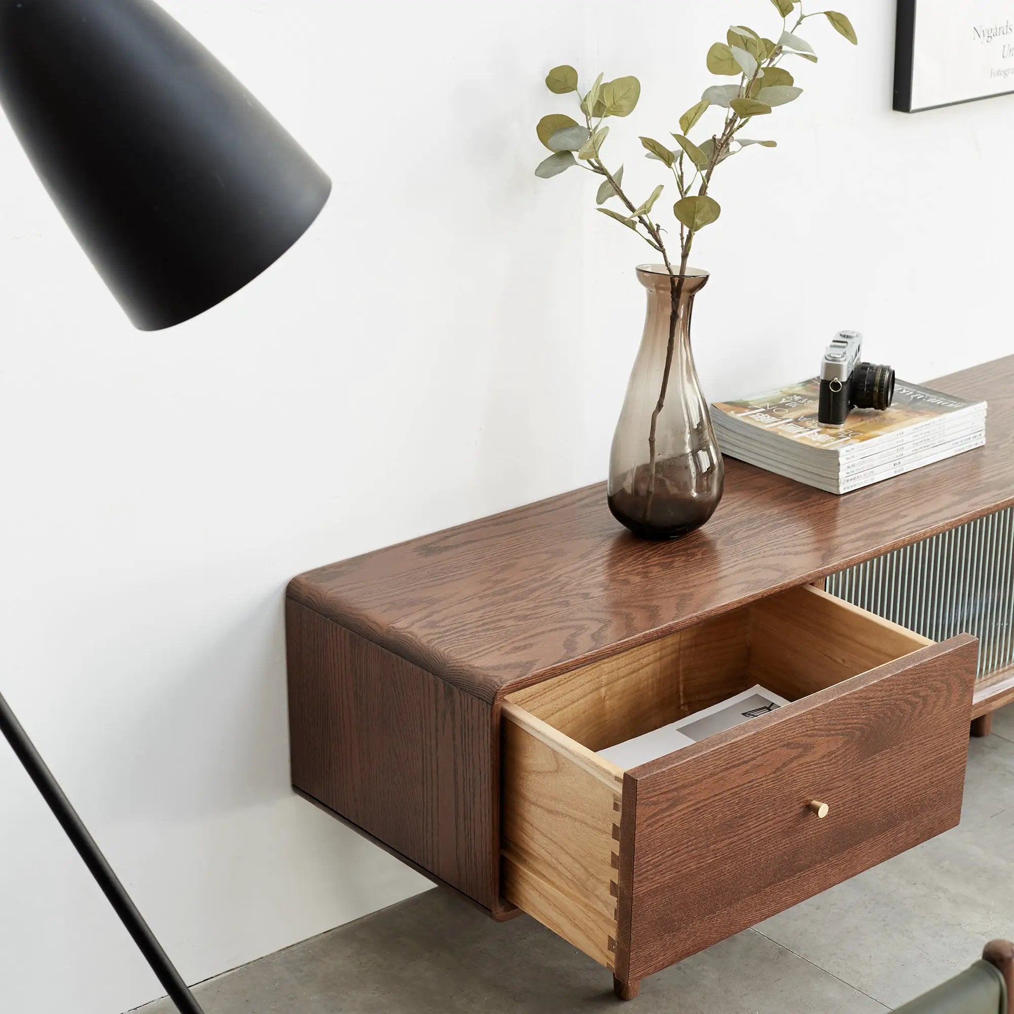 Walnut Color North America A Grade Solid TV Cabinet by HouseOfZazla