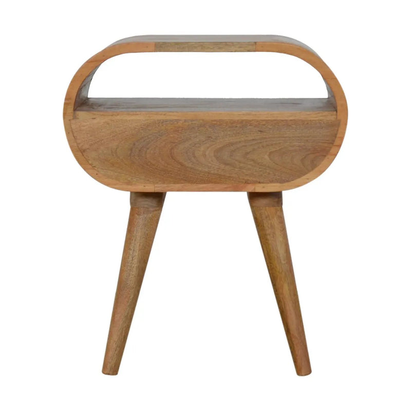 Circular Open Slot Nightstand, 1-Drawer, 1 Open Slot, Nordic Legs by HouseOfZazla