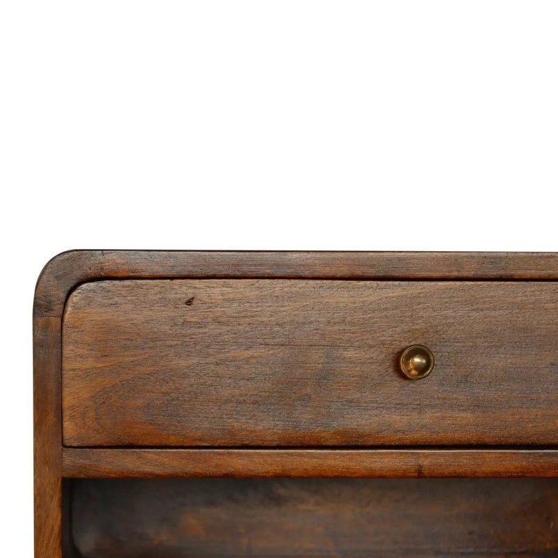 Solid Wood Curve Floating Nightstand by HouseOfZazla