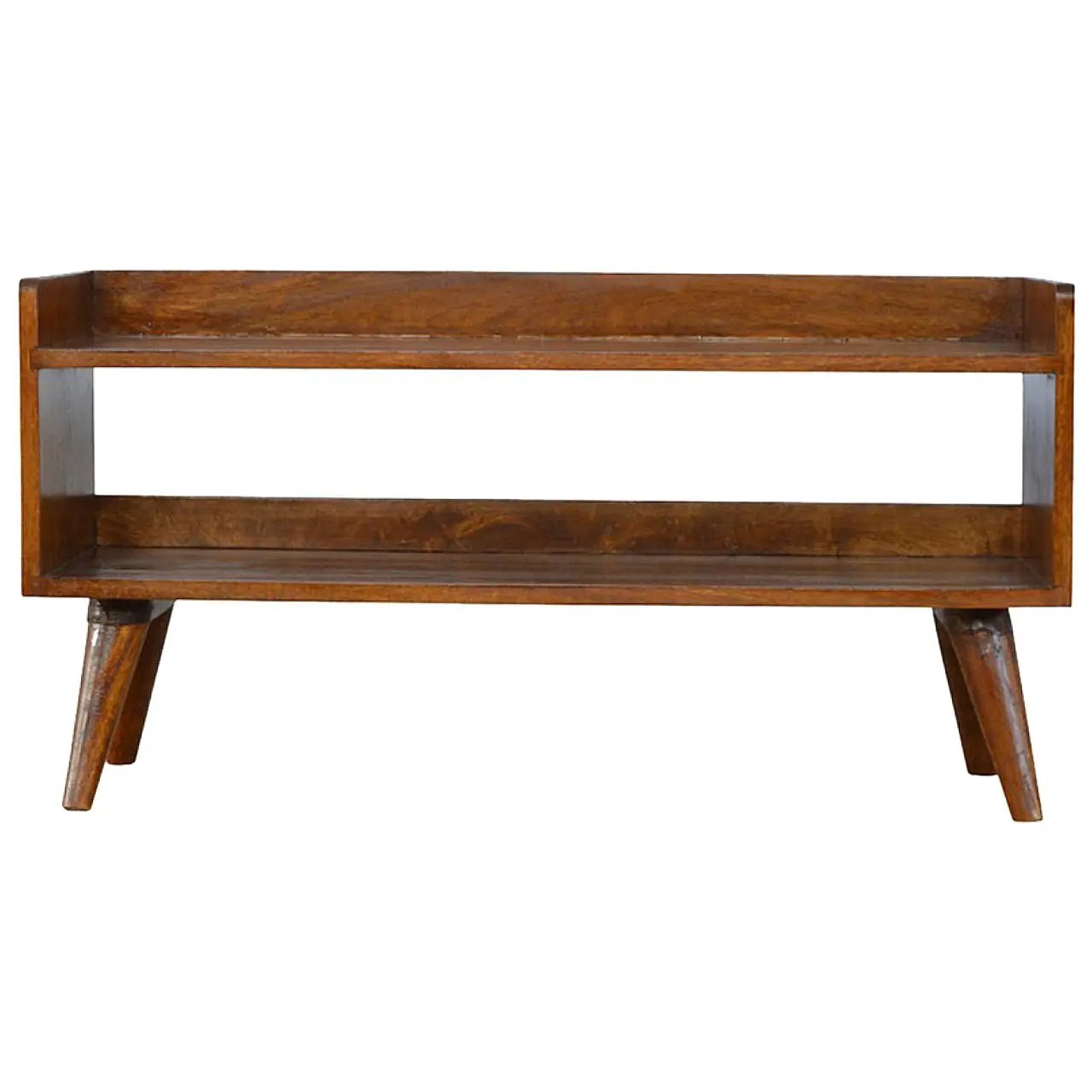 Solid Wood Nordic Storage Bench in Chestnut by HouseOfZazla