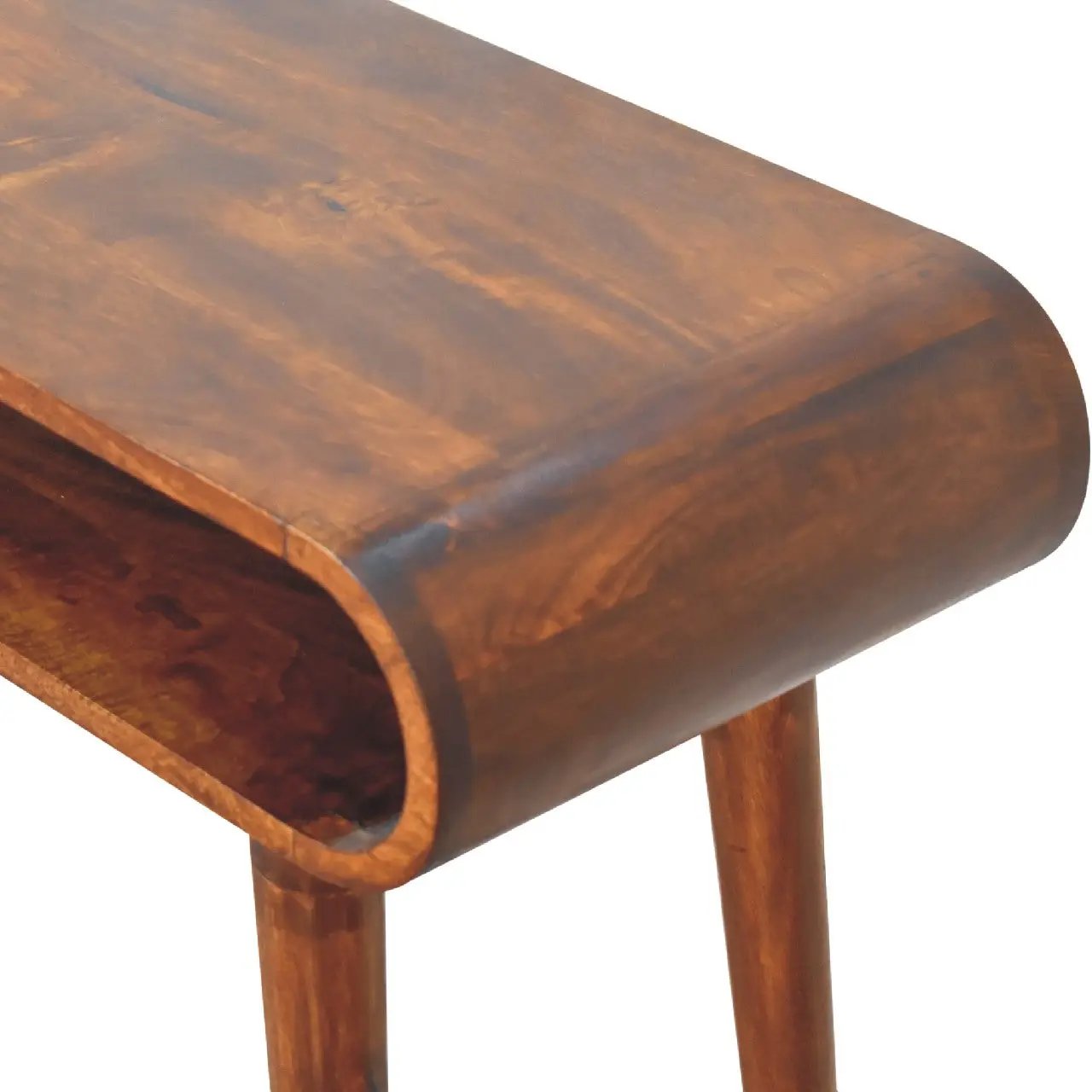 Solid Wood Amaya Nordic Style Console Table, Open Storage, Chestnut by HouseOfZazla