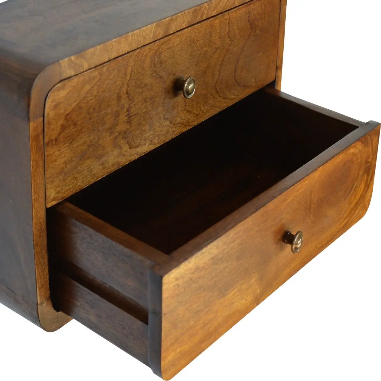Floating Curved Chestnut Bedside by HouseOfZazla