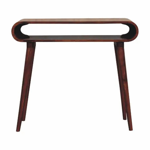 Solid Wood Amaya Nordic Style Console Table, Open Storage, Chestnut by HouseOfZazla