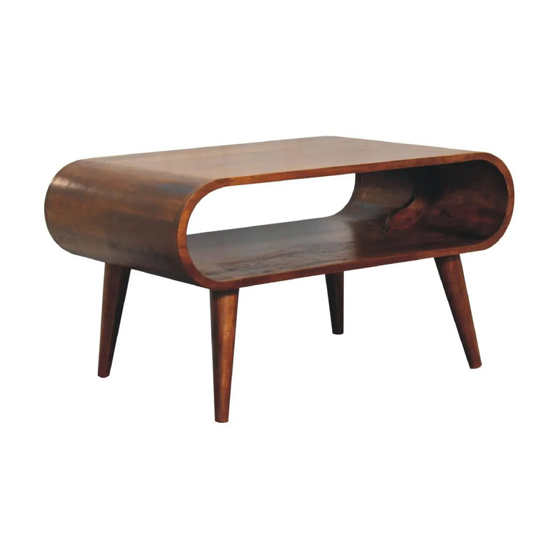 Open Chestnut Coffee Table, Nordic Legs by HouseOfZazla