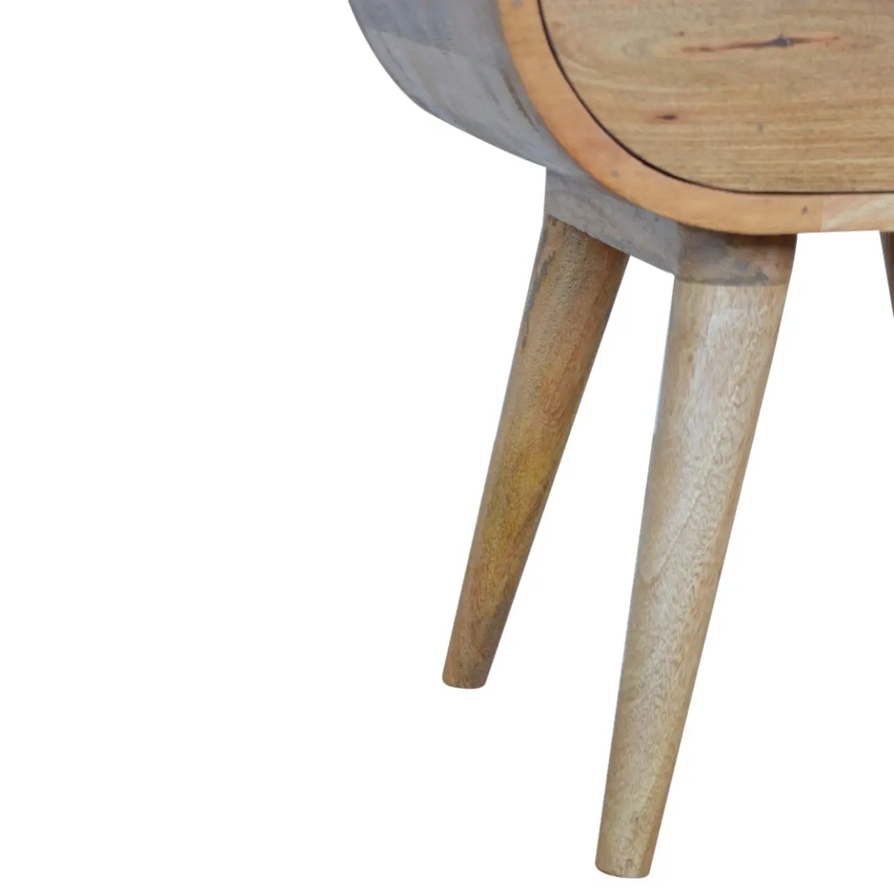 Circular Open Slot Nightstand, 1-Drawer, 1 Open Slot, Nordic Legs by HouseOfZazla
