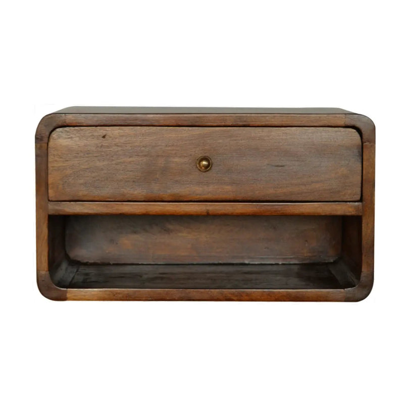 Solid Wood Curve Floating Nightstand by HouseOfZazla