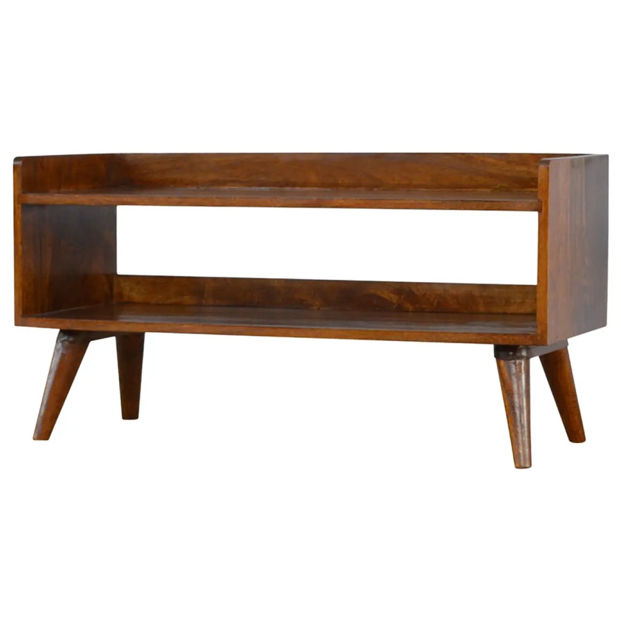 Solid Wood Nordic Storage Bench in Chestnut by HouseOfZazla