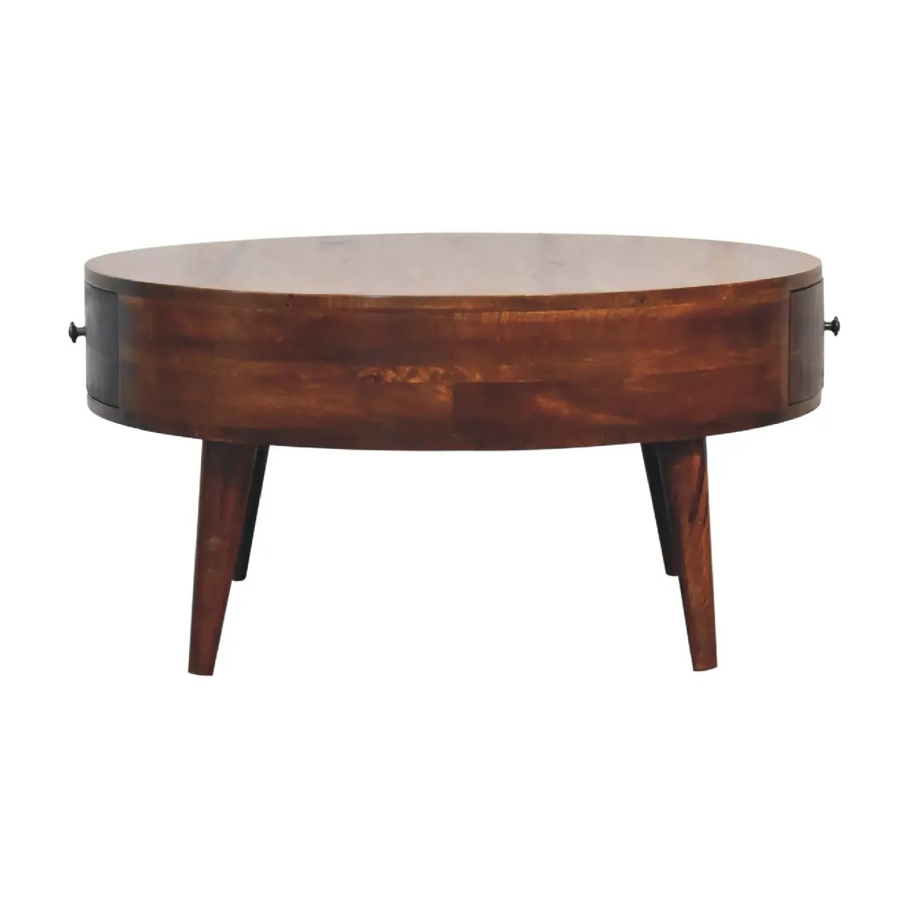 Solid Wood Odyssey Coffee Table, 2-Drawer, Nordic Legs by HouseOfZazla