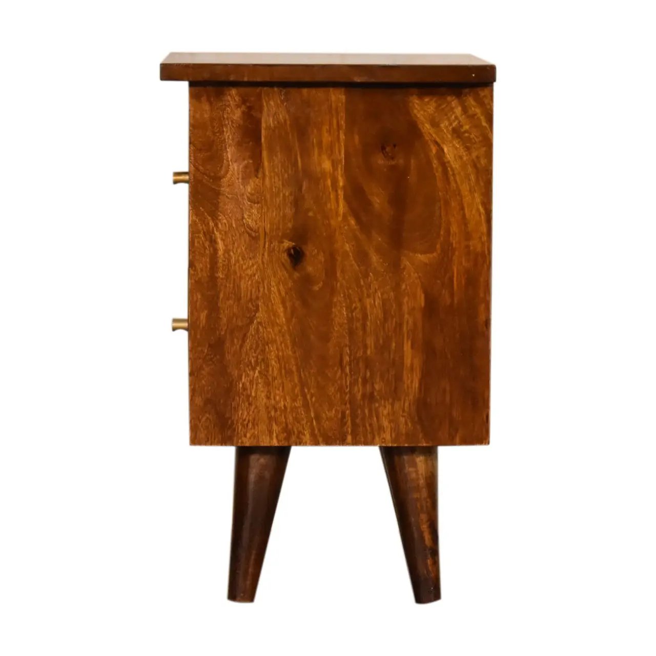 Solid Wood Bedside Table with 2 Drawers in Chestnut by HouseOfZazla