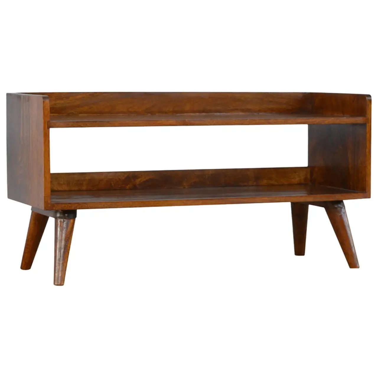 Solid Wood Nordic Storage Bench in Chestnut by HouseOfZazla