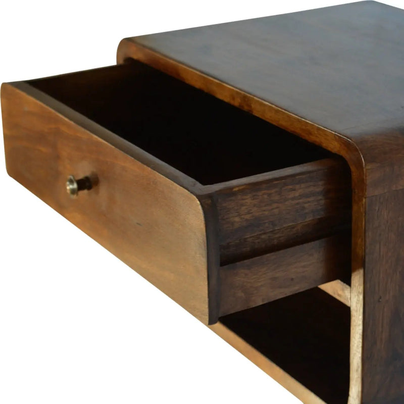 Solid Wood Curve Floating Nightstand by HouseOfZazla