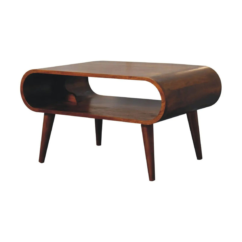 Open Chestnut Coffee Table, Nordic Legs by HouseOfZazla