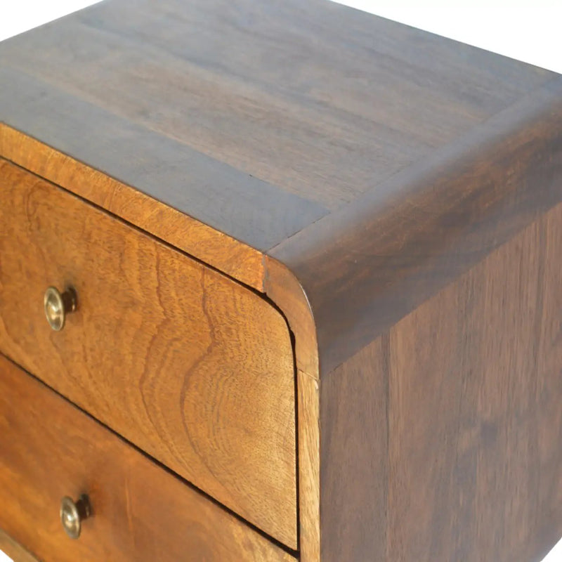 Floating Curved Chestnut Bedside by HouseOfZazla
