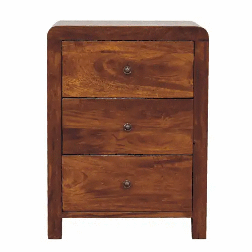 Naya Nightstand, 3-Drawers, Chestnut by HouseOfZazla