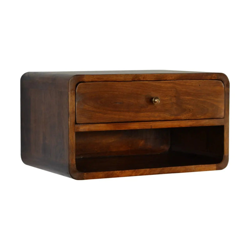 Solid Wood Curve Floating Nightstand by HouseOfZazla
