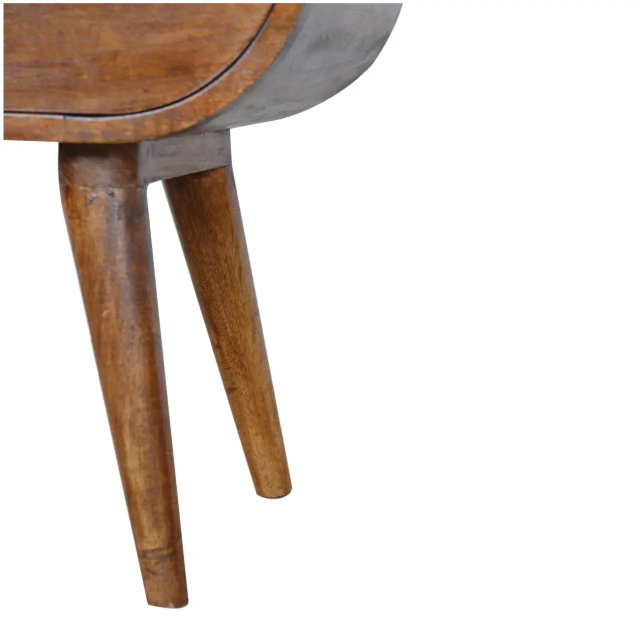 Chestnut Circular Open Bedside, 1-Drawer by HouseOfZazla