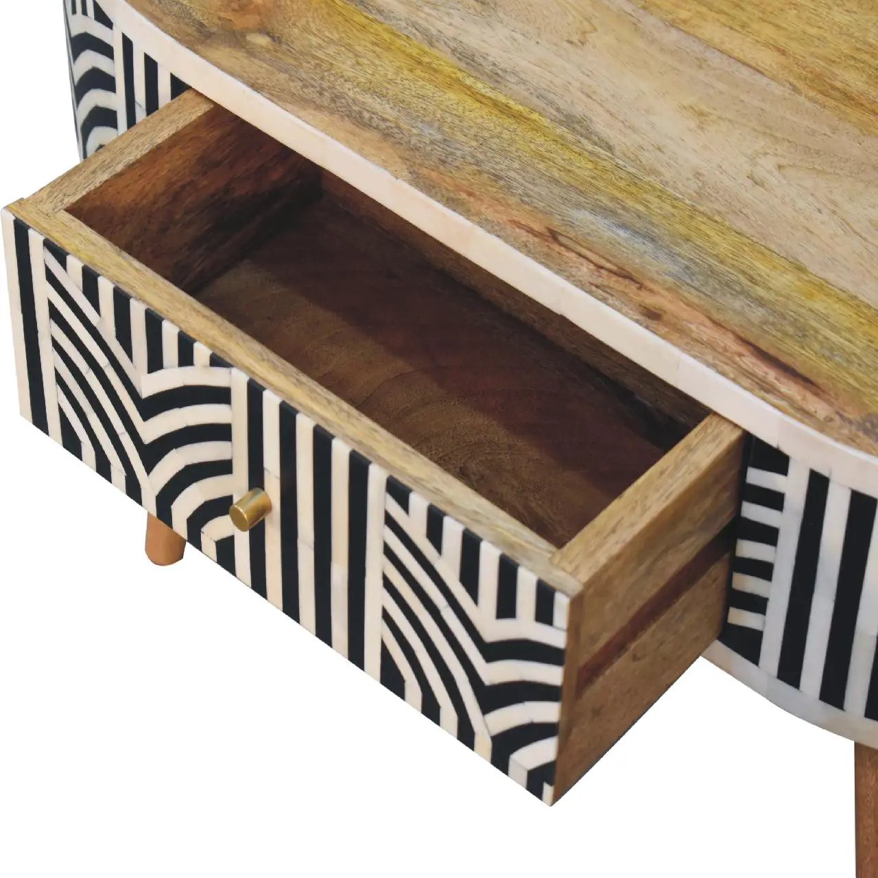 Edessa Bone Inlay Coffee Table, 2-Drawers, Nordic Legs by HouseOfZazla