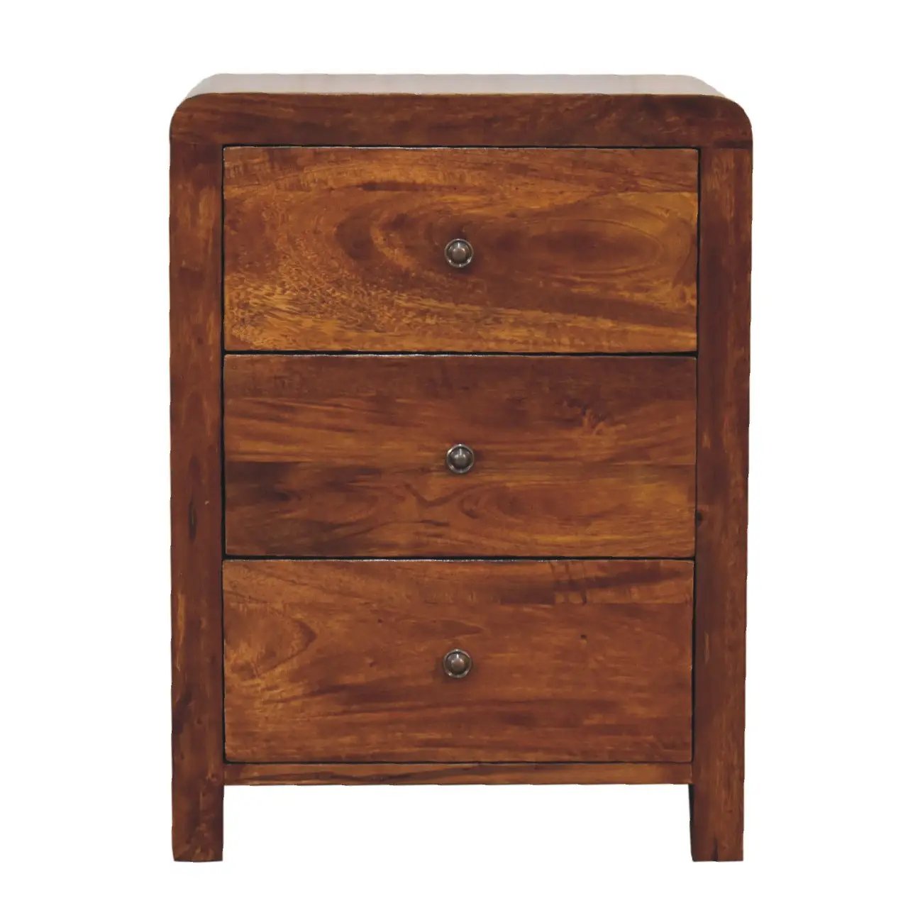 Naya Nightstand, 3-Drawers, Chestnut by HouseOfZazla
