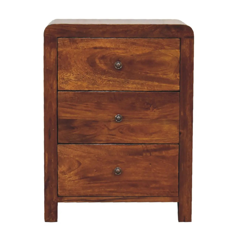 Naya Nightstand, 3-Drawers, Chestnut by HouseOfZazla