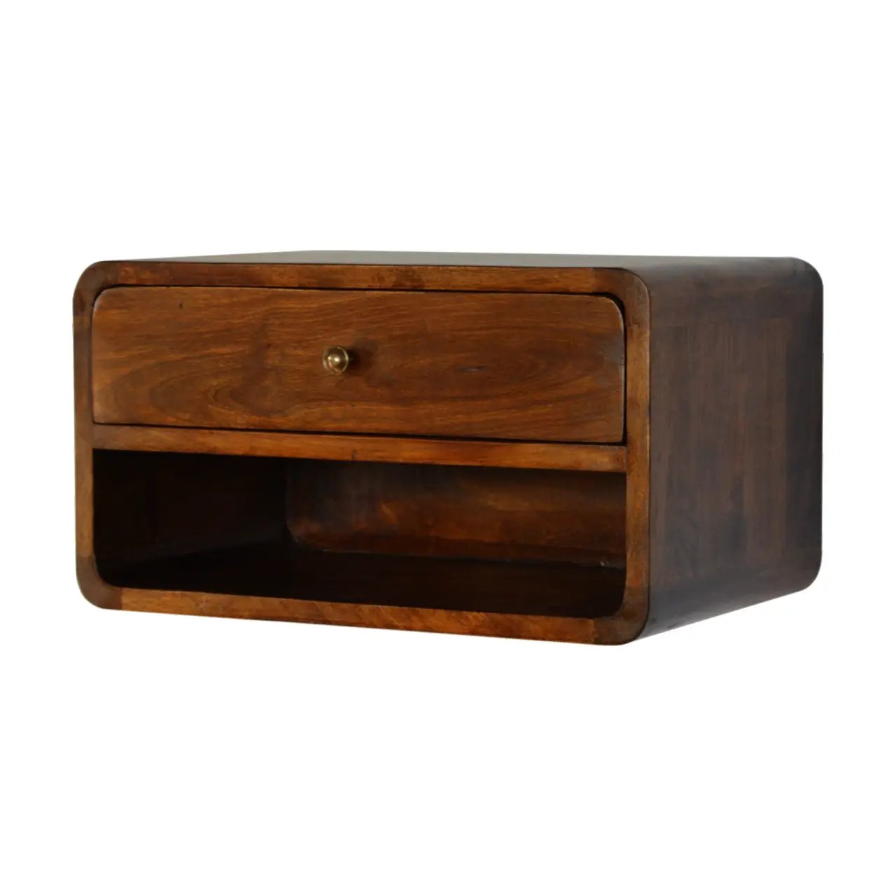 Solid Wood Curve Floating Nightstand by HouseOfZazla