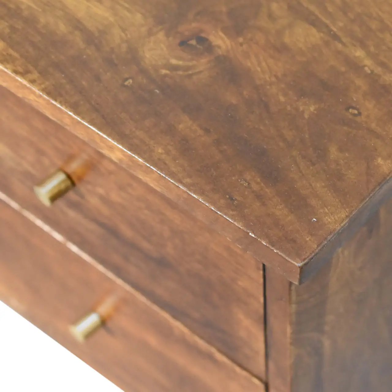 Solid Wood Bedside Table with 2 Drawers in Chestnut by HouseOfZazla