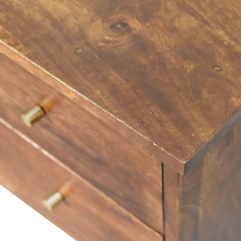 Solid Wood Bedside Table with 2 Drawers in Chestnut by HouseOfZazla