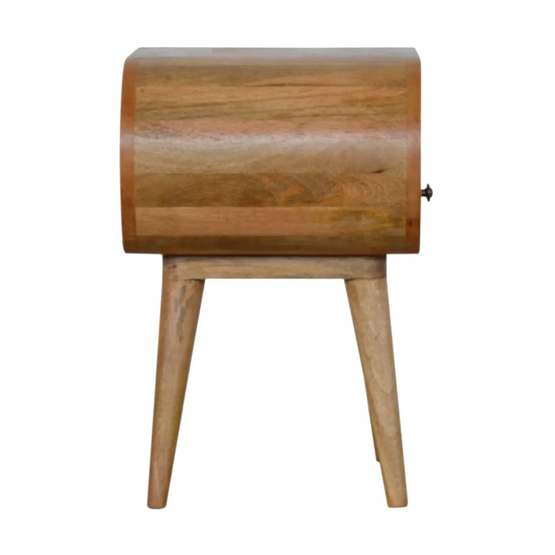 Circular Open Slot Nightstand, 1-Drawer, 1 Open Slot, Nordic Legs by HouseOfZazla