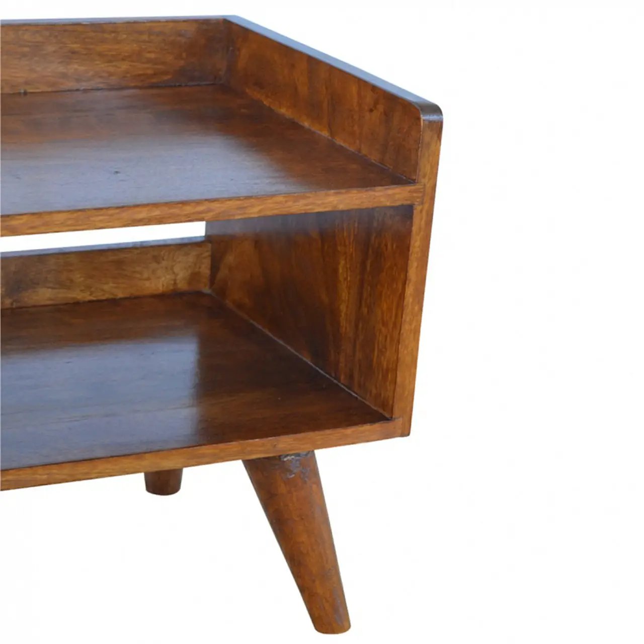 Solid Wood Nordic Storage Bench in Chestnut by HouseOfZazla