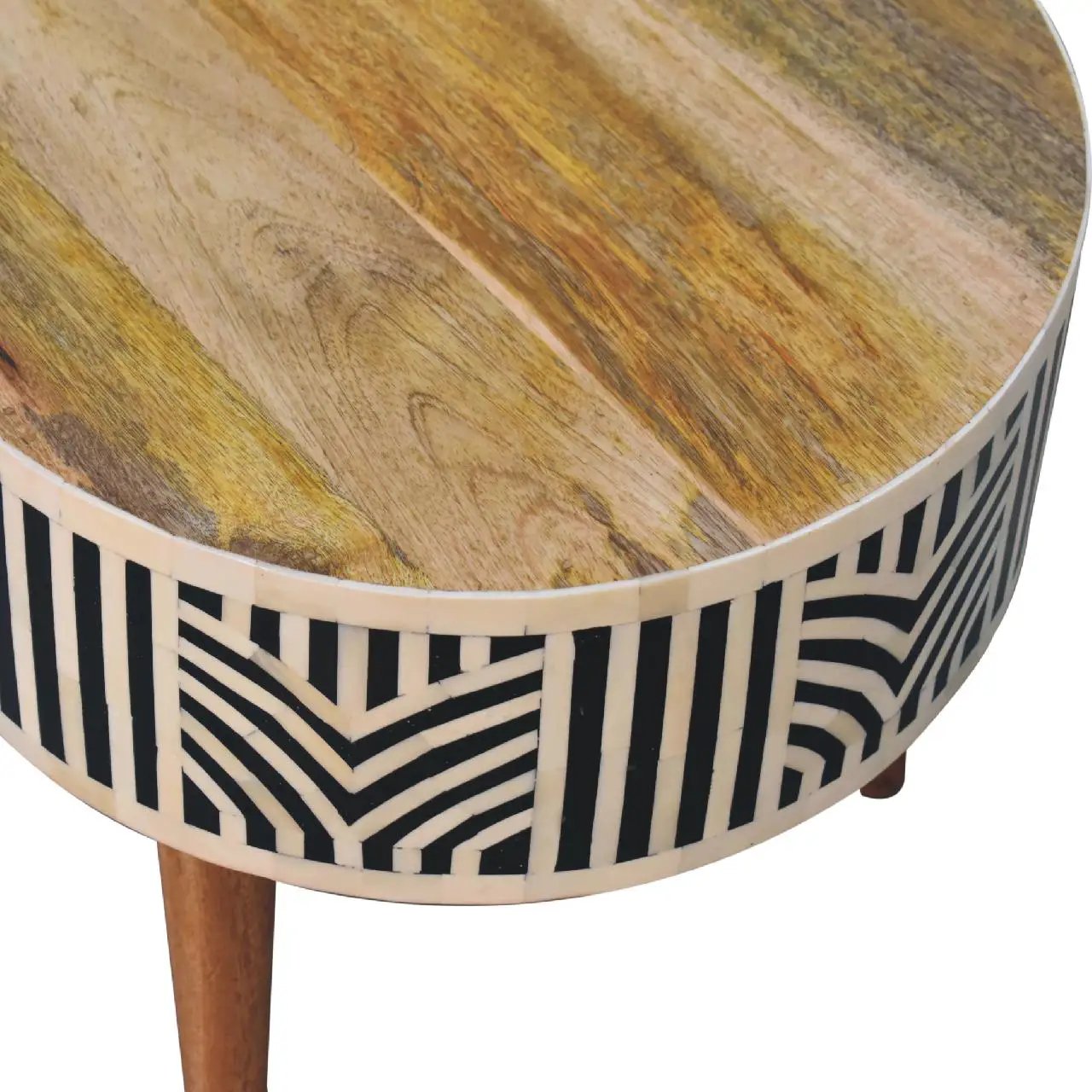 Edessa Bone Inlay Coffee Table, 2-Drawers, Nordic Legs by HouseOfZazla