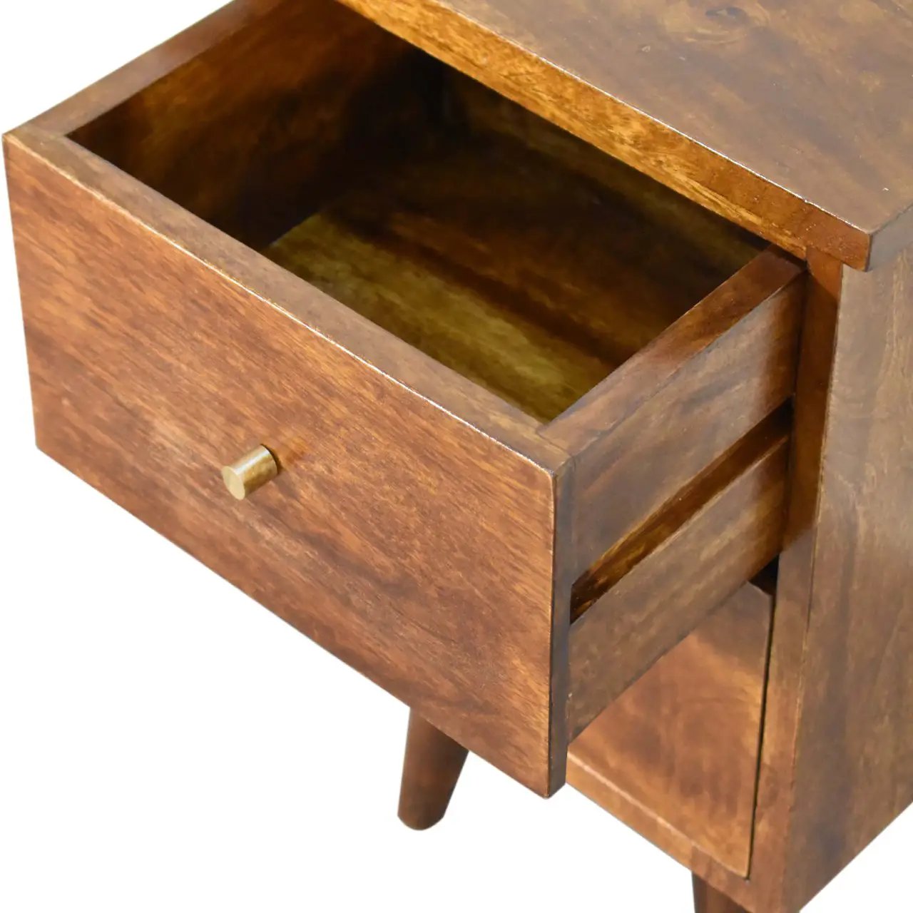 Solid Wood Bedside Table with 2 Drawers in Chestnut by HouseOfZazla