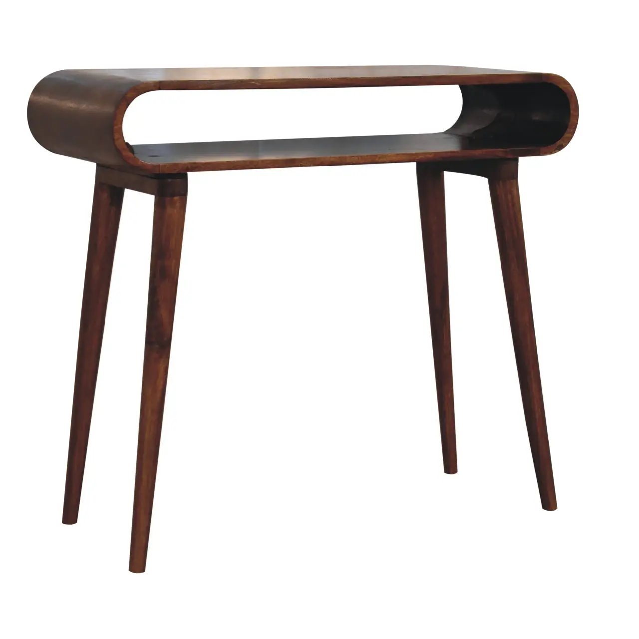Solid Wood Amaya Nordic Style Console Table, Open Storage, Chestnut by HouseOfZazla