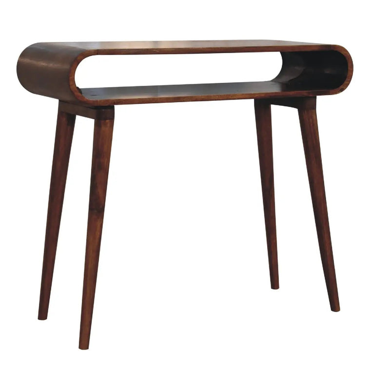 Solid Wood Amaya Nordic Style Console Table, Open Storage, Chestnut by HouseOfZazla