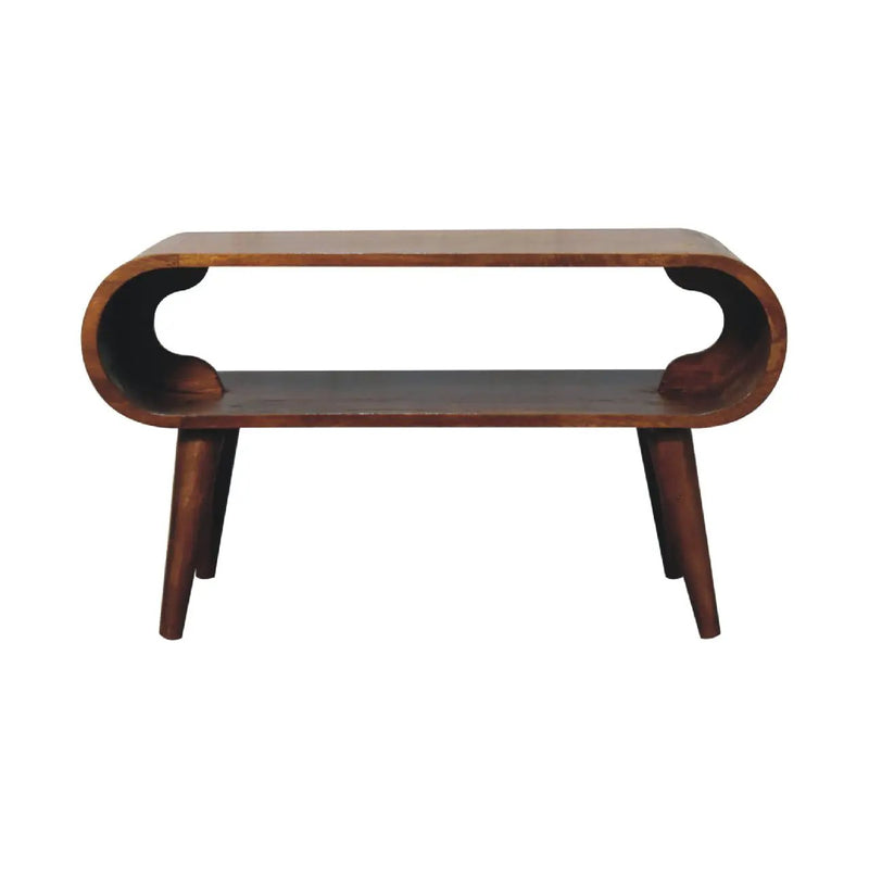 Open Chestnut Coffee Table, Nordic Legs by HouseOfZazla