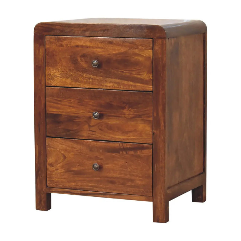 Naya Nightstand, 3-Drawers, Chestnut by HouseOfZazla