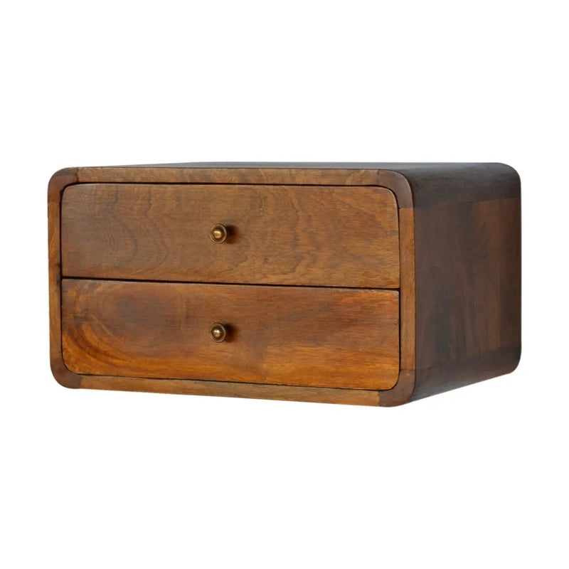 Floating Curved Chestnut Bedside by HouseOfZazla
