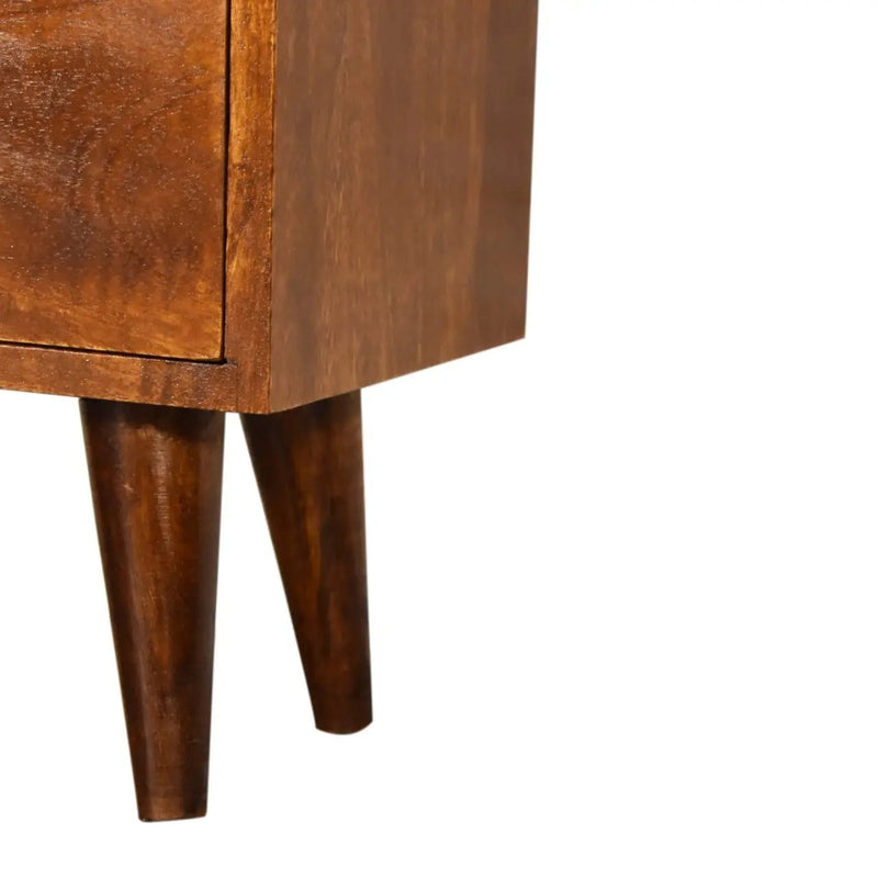 Solid Wood Bedside Table with 2 Drawers in Chestnut by HouseOfZazla
