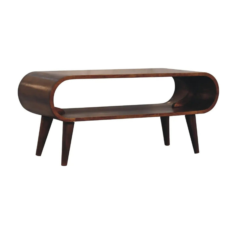 Solid Wood Amaya Nordic Style Coffee Table, Open Storage by HouseOfZazla
