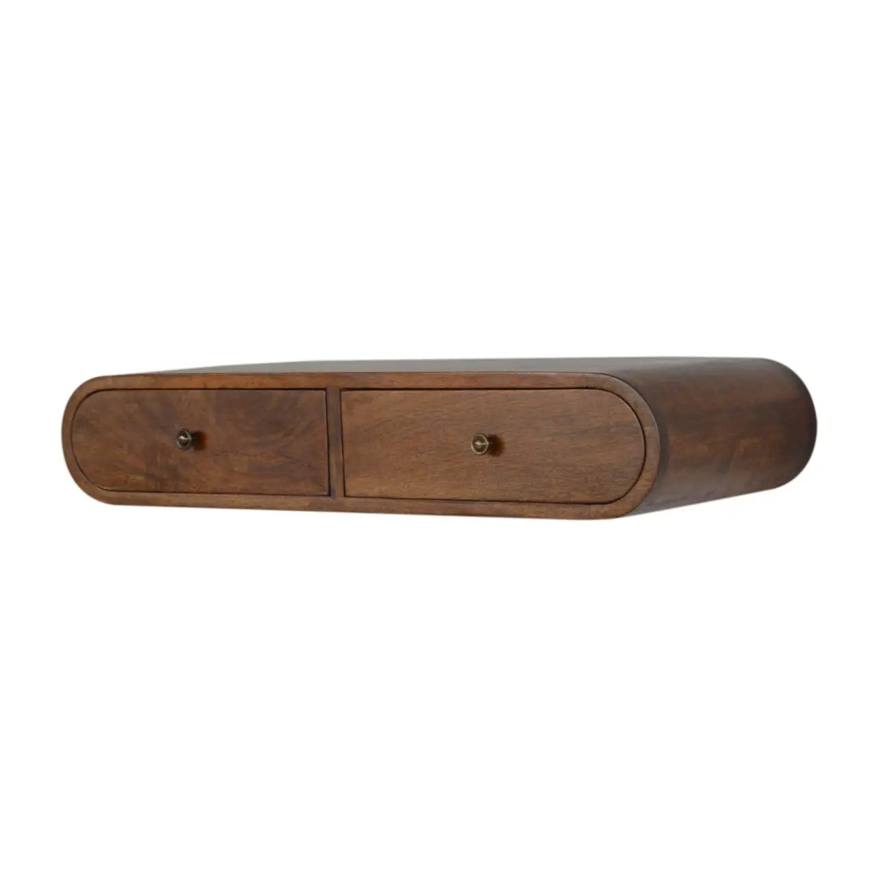Solid Wood Floating London Console, 2-Drawers, Chestnut by HouseOfZazla