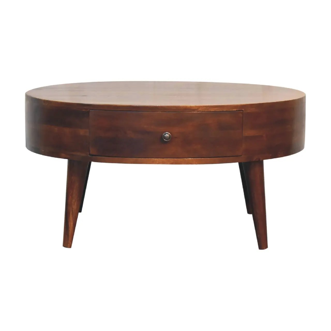 Solid Wood Odyssey Coffee Table, 2-Drawer, Nordic Legs by HouseOfZazla