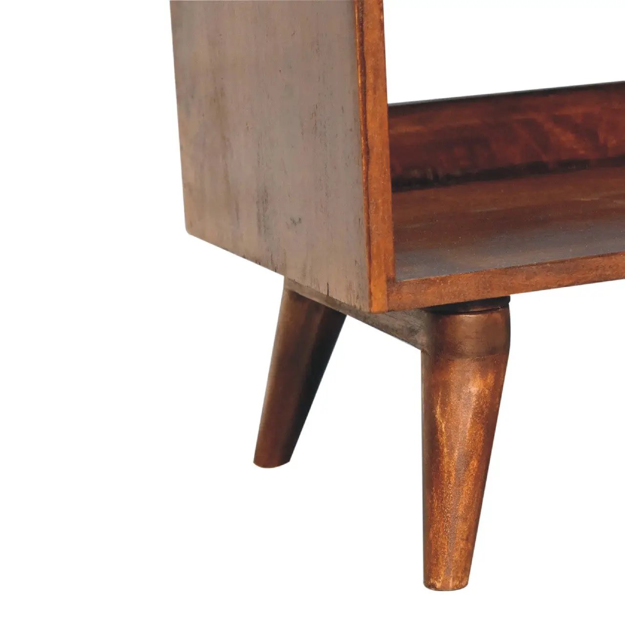 Solid Wood Chestnut Bench with Leather Seat Pad by HouseOfZazla