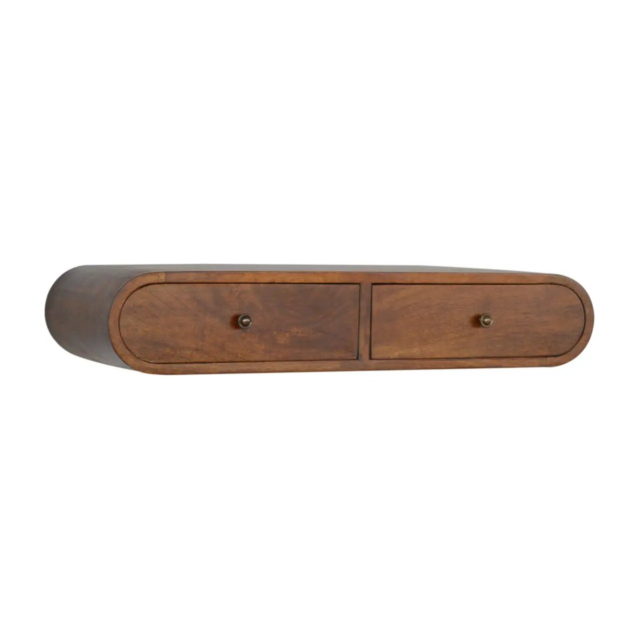 Solid Wood Floating London Console, 2-Drawers, Chestnut by HouseOfZazla