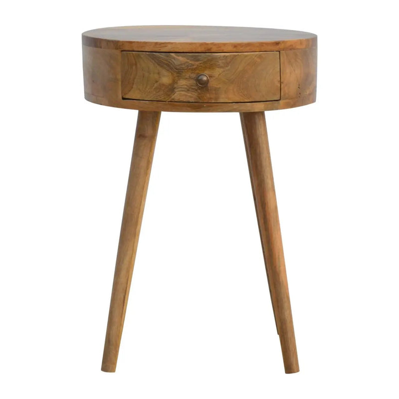 Nordic Circular Shaped Bedside, 1-Drawer by HouseOfZazla